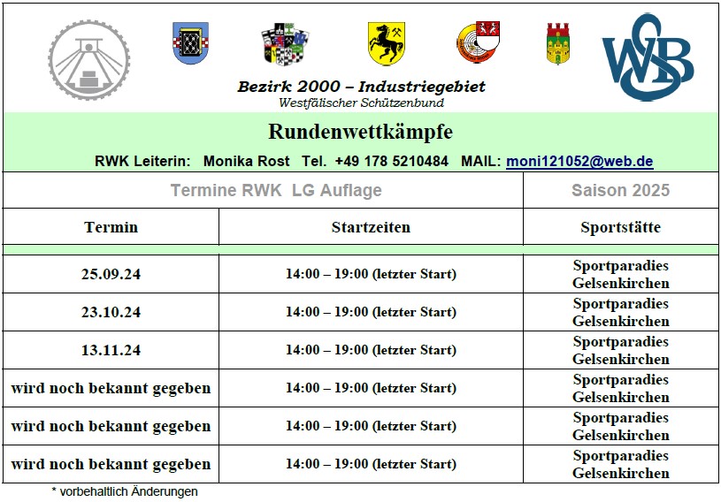 Bezirk2000 Termine RWK LG 2025